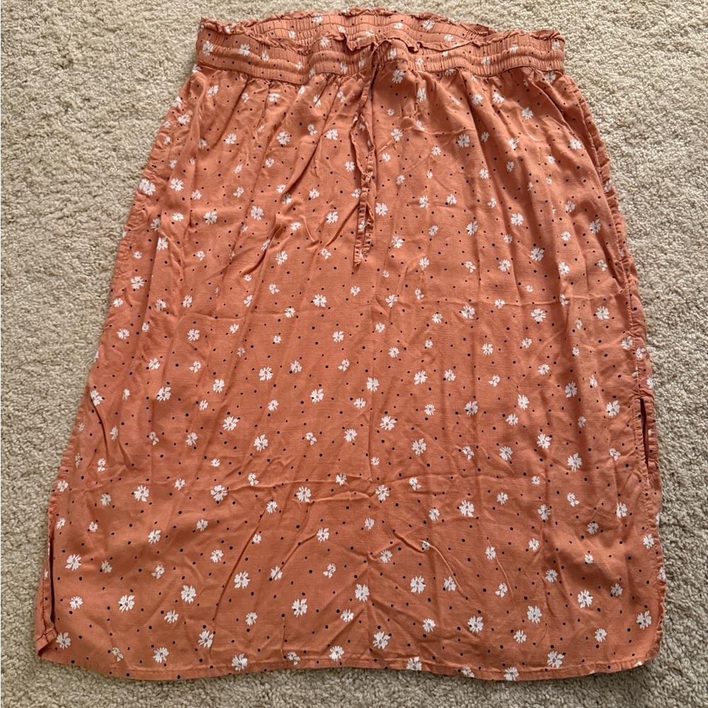 Sonoma Terracotta Floral Midi Skirt